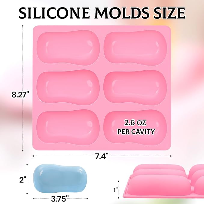 SJ Silicone Soap Molds 2 Packs, DIY Soap Molds - Image 4