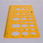 Utoolmart Plastic Drawing Templates Yellow Measuring Rulers Geometric Templates - Image 5