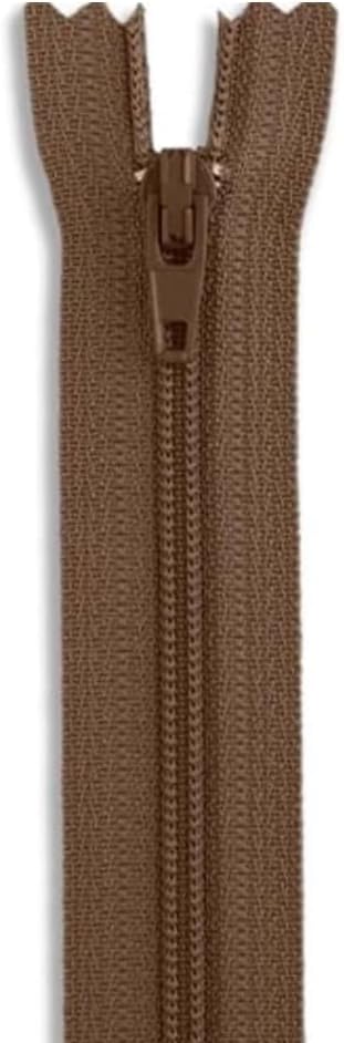 Nylon Coil Zipper 24 Inch Non-Separating Closed End – Light Brown – Replacement - Image 4