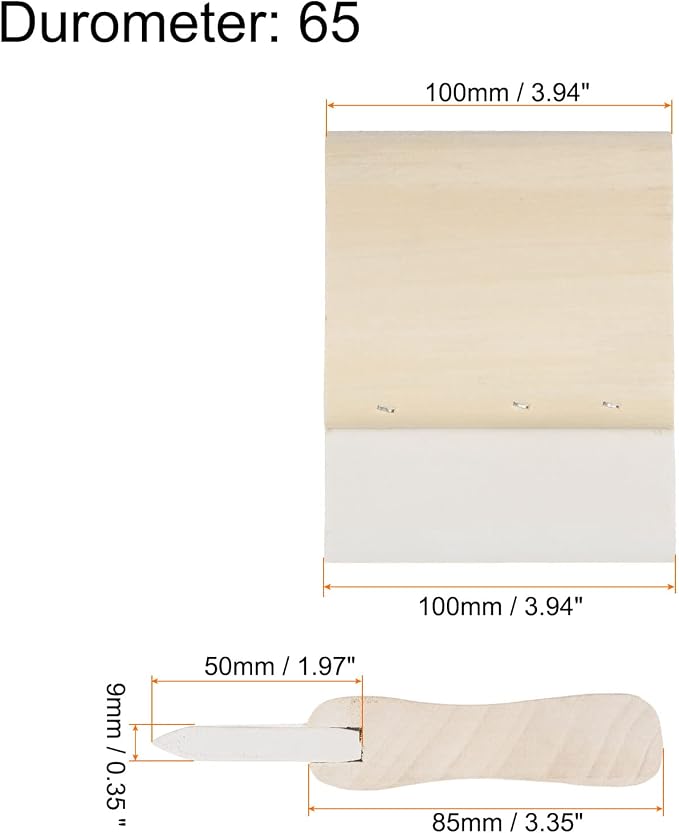 HARFINGTON Screen Printing Squeegee 4 Inch 65 Durometer Rubber Blade Wooden - Image 2