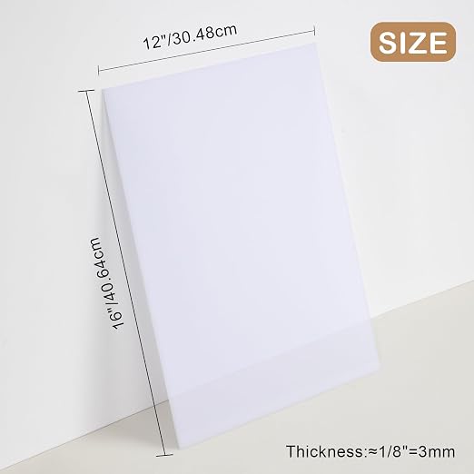 Milky White Acrylic 2 Sheets of 12"x16"White Translucent Acrylic 1/8" Thickness - Image 4