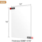 Enoin 4pcs 12x16 Inch Clear Acrylic/Plexiglass Sheet 0.060" 1/16 Inch Thick - Image 2