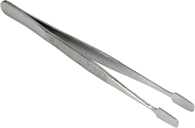 HTS 170S0 4.75" Straight Stainless Steel Stamp Tweezers by HTS