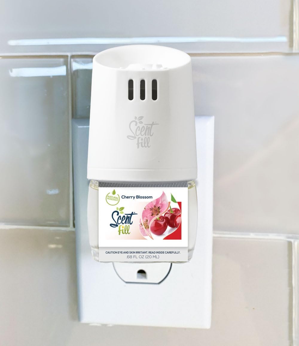 Scent Fill Cherry Blossom Plug in Air Freshener, 4 Scented Oil Refills