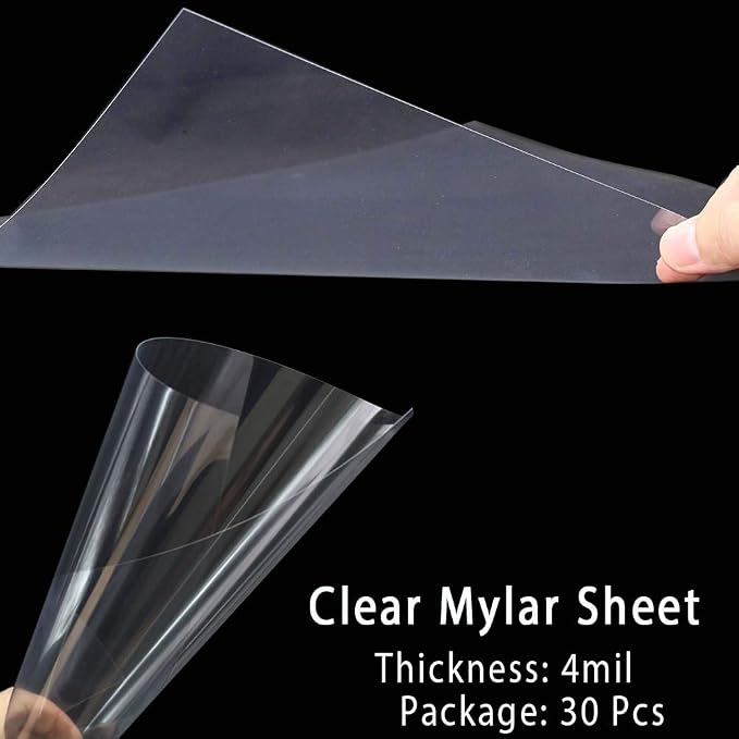 30 Pack 4 Mil Blank Stencil Sheets, 12 x 12inch Clear Mylar Blank Stencils - Image 3