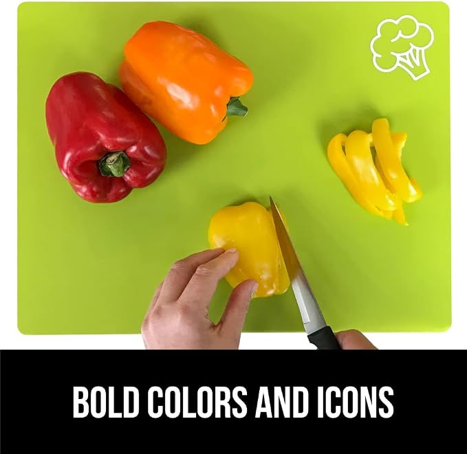 GORILLA GRIP 100% BPA-Free Flexible Cutting Board Set of 5, Durable Plastic Mats - Image 9