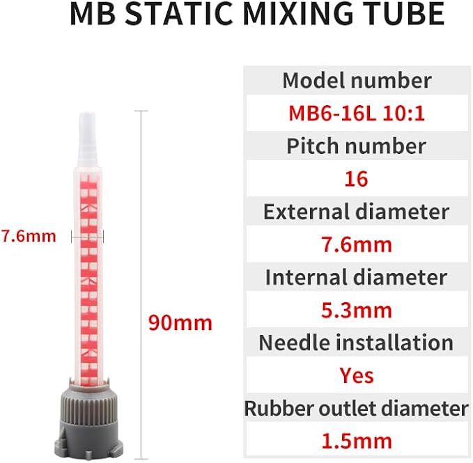 25pcs Mix Nozzles Square Orange Epoxy Adhesive Mixing Nozzle Tip Resin Mixer - Image 2