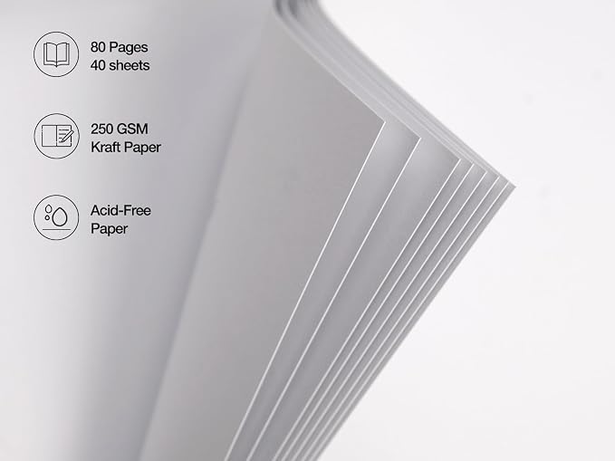 potricher 10 x 10 Inch DIY Scrapbook Photo Album 80 Pages Thick Kraft Blank - Image 5