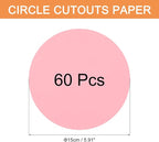 MECCANIXITY 60 PCS Pink Circle Cutouts Paper, 6 Inch Round Cutouts 200gsm/75lb - Image 2