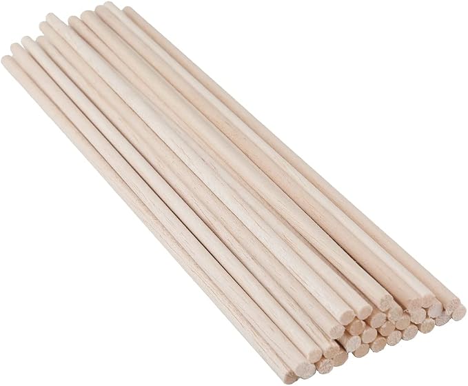 30 Pack Round Wood Dowel Rods 1/4x1/4x12 Inch Balsa Wood Sticks φ1/4 Inch by iUoczi