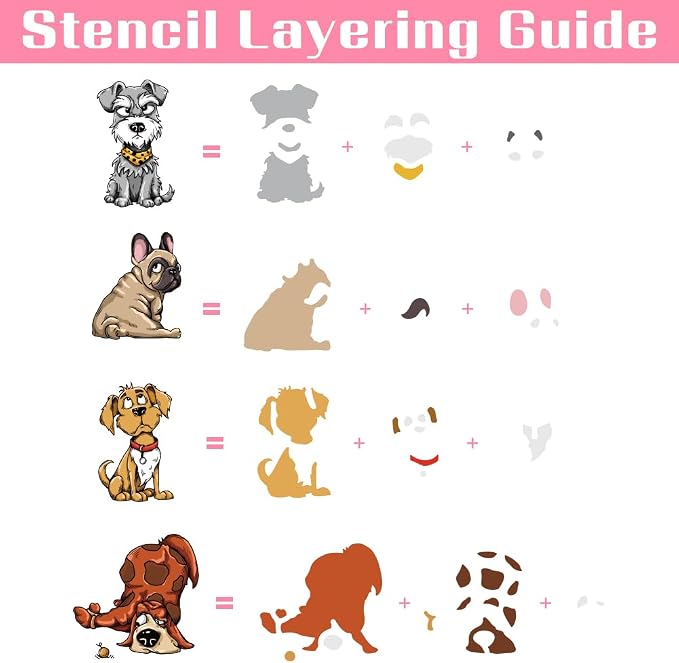 Animal Stamps and Dies for Card Making Layered Comic Dog Silicone Clear Stamps - Image 4