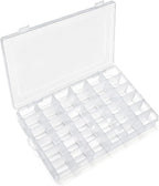 IOOLEEM 36 Grids Plastic Bead Organizer Box, Adjustable Dividers, Sewing storage by IOOLEEM