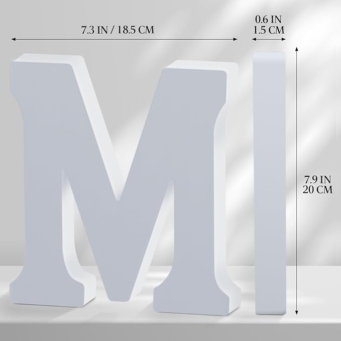 White Wooden Letters 8 Inch for Wall Decor, Large Unfinished Wood Letters for - Image 2