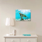 JAPO ART Green Sea Turtle Wall Decor Tropical Canvas Wall Art Prints Hawaii - Image 5