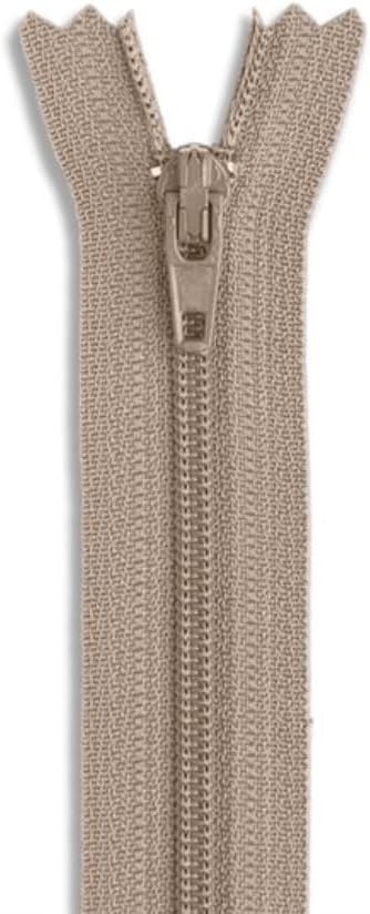 24" Khaki Nylon Coil Non-Separating Zipper #3 by Metalandbrassco