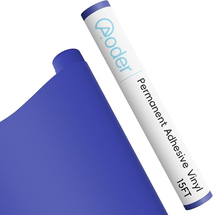 Aoder Permanent Adhesive Vinyl Roll 12" × 15FT, Matte Royal Blue | Sticker Vinyl by AoderDTFTransferFilm
