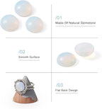 FASHEWELRY 50Pcs Synthetic Opalite Cabochons Flat Back Gemstone Cabochons Half - Image 5