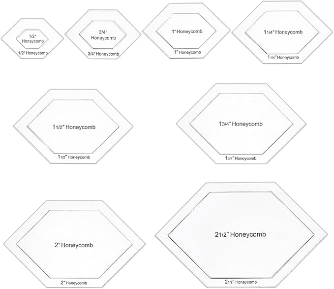 BENECREAT 16 Pcs Honeycomb Quilting Template, Acrylic Quilting Templates Rulers - Image 2