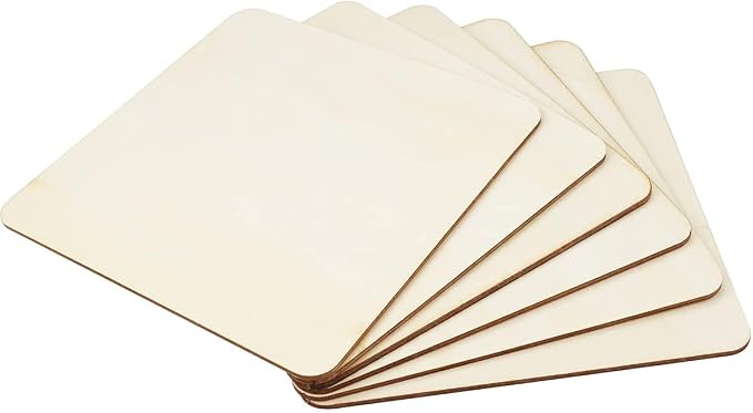 TKOnline 25Pcs 6 x 6 x 1/10 Inches Unfinished Basswood Sheets - Image 5