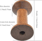 HAHIYO 2.36Inch/6cm 4PCs Light Brown Color Wood Spool - Image 2