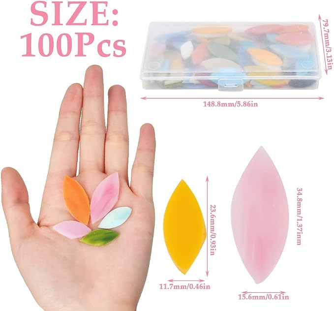 BUYGOO 100Pcs Mosaic Tiles, Mixed Color Mosaic Glass Pieces - Image 2