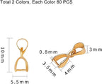 PH PandaHall 160pcs Brass Pinch Bails Golden Silver Pendant Chain Connector - Image 2