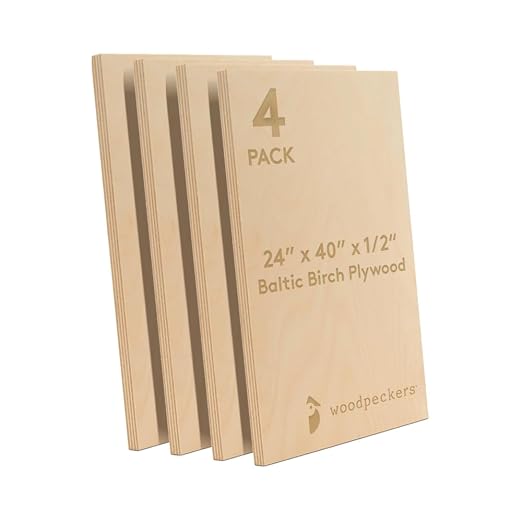 Baltic Birch Plywood 24 x 40 x 1/2 Inch - 12 mm Craft Wood by Woodpeckers