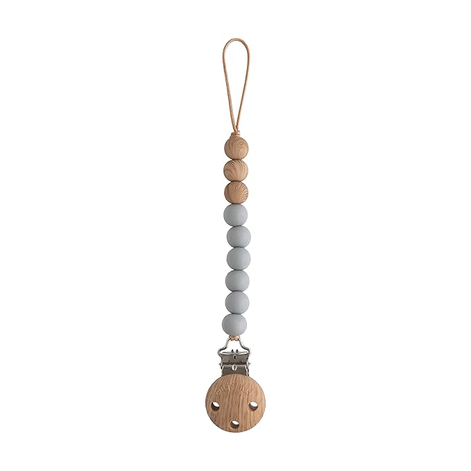 mushie 100% Silicone Baby Pacifier Clip BPA Free | Eva (Stone)