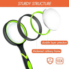 Leffis 6 Pack Magnifying Glass, 10X Non-Slip Handheld Reading Magnifier - Image 2