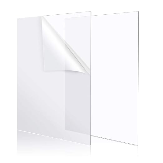 YSTIME 8" x 12" Clear Acrylic Sheet Plexiglass Plastic Sheet by YSTIME