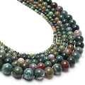 35pcs Round Loose Polish Indian Agate Beads by Yochus