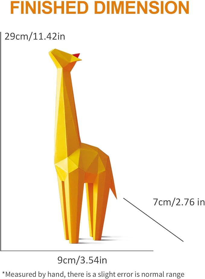 Giraffe 3D Origami Paper Craft Kit, Creative Handmade Paper Sculpture Art - Image 7