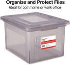 STAPLES File Box Plastic File Box Snap, Letter/Legal Size, Frost Gray - Image 4