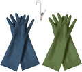 HOMSSEM Dishwashing Gloves - 2 Pairs Premium Rubber Gloves for Cleaning - Urban Gray, Green, Blue