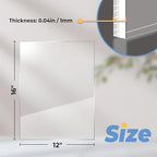 12×16" Plexiglass Sheets 5 Pack, 1mm Thick Transparent Acrylic Sheets, Cuttable - Image 3