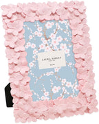 Laura Ashley 4x6 Pink Flower Textured Hand-Crafted Resin Picture Frame by Unknown