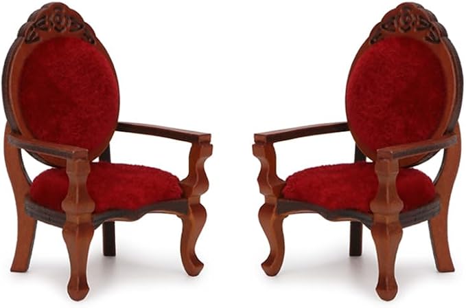Dollhouse Chair 2PCS Miniature Furniture Retro Vintage Chair Wooden Accessories by Cuteminifulfillsallyourfantasiesabouttheminihomeinyourdreams