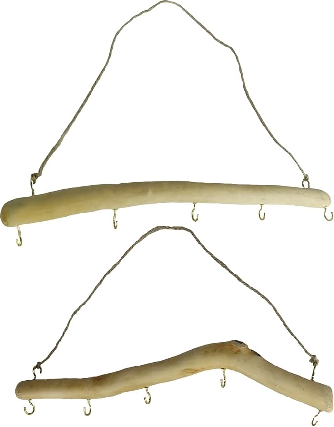 15 inch Natural Driftwood Decorative Branches Wall Hanging Jewelry Organizers by Unknown