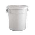 20 Gallon White Round Commercial Trash Can with Lid