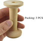 HAHIYO 3.15Inches 3PCs Natural Color Wood Spool - Image 6