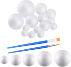 hesmartly 50 Pack Craft Foam Balls, 5 Sizes Foam Balls and 2 Pieces Painting by hesmartly