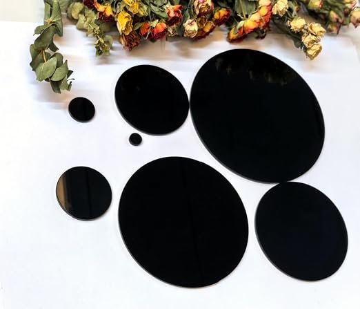 Set of 20 Black Acrylic Plexiglass Sheet Disc, 4.5 inch Dia Plexiglass Acrylic - Image 3