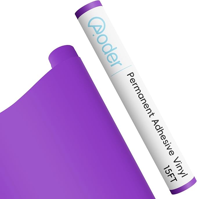 Aoder Permanent Adhesive Vinyl Roll 12" × 15FT, Matte Purple | Sticker Vinyl by AoderDTFTransferFilm
