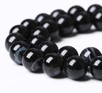 90PCS 4mm Natural Black Striped Agate Beads Gemstone Round Loose Beads - Image 3