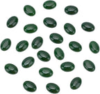 20Pcs Green Natural Oval Moss Stone 0.55 Inch Oval Cabochon Flatback Gemstones by HOBBIESAY