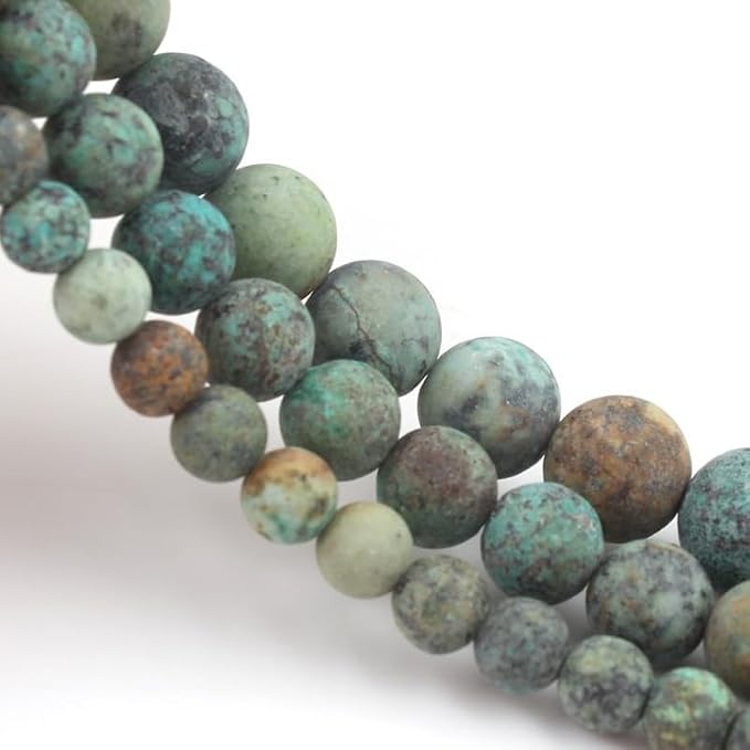8mm Matte African Turquoise Bead, 15-Inch Matte Round Loose Stone Beads - Image 5