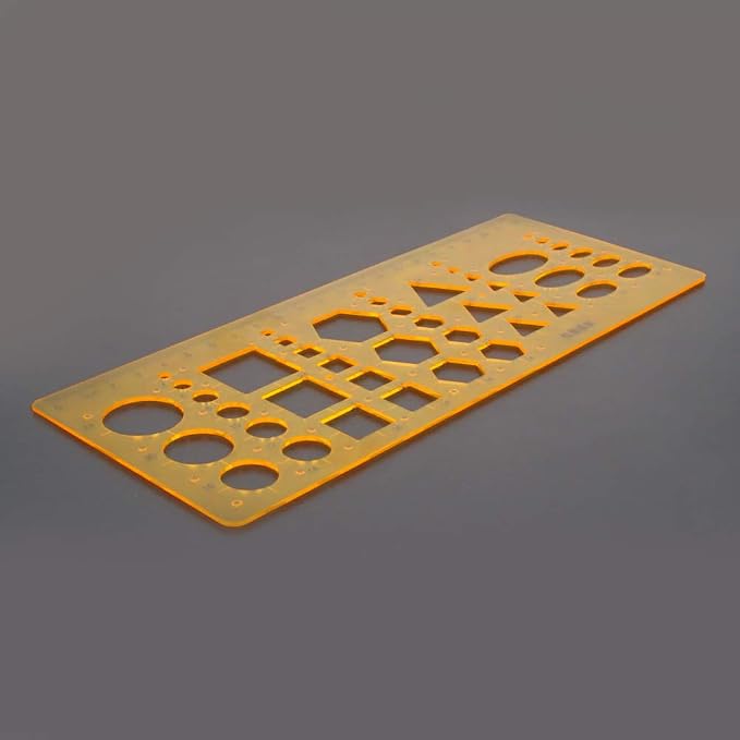 Utoolmart Plastic Drawing Templates Yellow Measuring Rulers Geometric Templates - Image 4