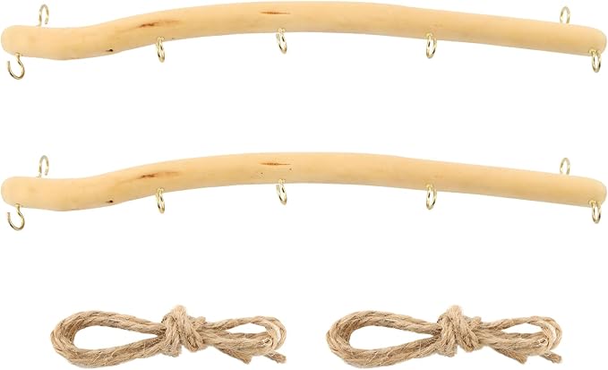 2Pcs 15inch Driftwood Wall Hanging Jewelry Hanger, Natural Driftwood Decorative - Image 2