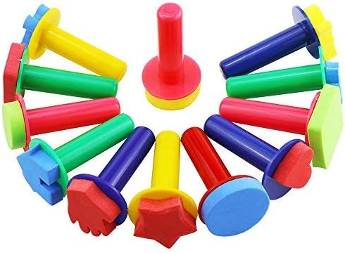 12pcs Assorted EVA Sponge Painting Stamper Foam Sponge Brush Painting Tools by KUQQI