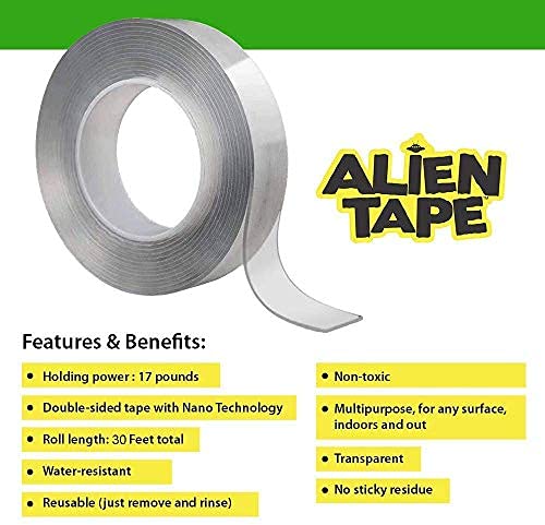 ALIEN TAPE Heavy Duty Double Sided Tape, Nano Tape, Feet Clear Adhesive Tape - Image 5
